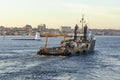 Offshore supply vessel Warren Jr crossing New Bedford inner harbor