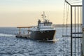 Offshore supply vessel Warren Jr heading into New Bedford