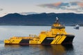 Offshore support vessel AHTS in the fjord of Norway