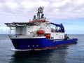 Offshore Support Vessel at Sea. Royalty Free Stock Photo
