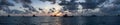 Offshore vessel anchorage during sunrise Royalty Free Stock Photo