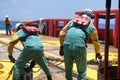 Offshore vessel crew working on deck