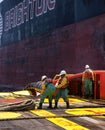 Offshore vessel crew working on deck