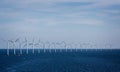 Offshore wind farm in the Baltic Sea off the coast of Copenhagen, Denmark Royalty Free Stock Photo