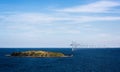 Offshore wind farm in the Baltic Sea off the coast of Copenhagen, Denmark Royalty Free Stock Photo