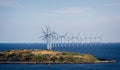 Offshore wind farm in the Baltic Sea off the coast of Copenhagen, Denmark Royalty Free Stock Photo