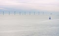 Offshore wind farm at early morning Royalty Free Stock Photo