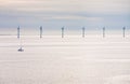 Offshore wind farm at early morning Royalty Free Stock Photo