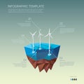 Offshore wind farm infographics template