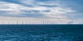 Offshore wind power farm in the North Sea. Royalty Free Stock Photo