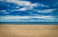 Offshore Wind Turbine in a Windfarm under construction off the E Royalty Free Stock Photo