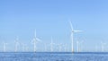 Offshore Wind Turbines Farm panoramic view