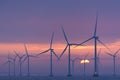 Offshore windfarm Lillgrund dawn, Sweden Royalty Free Stock Photo
