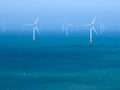 Offshore Windmill farm in the ocean