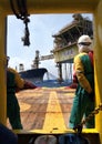 Offshore worker at south angsi lifting operation