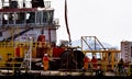 Offshore worker transfer from oil platform to accommodation barge