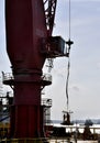 Offshore worker transfer from work barge using crane