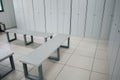 Offshore workers changing room. Industrial type changing room lockers Royalty Free Stock Photo