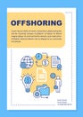 Offshoring brochure template layout. Business department relocation. Flyer, leaflet print design with linear