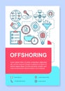 Offshoring brochure template layout. Offshore banking. Flyer, booklet, leaflet print design with linear illustrations