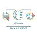 Offshoring concept icon. International business process idea thin line illustration. Global trade. Offshore banking