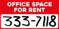 Ofiice space for rent sign Royalty Free Stock Photo