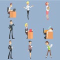Ofiice Workers Icon Set Royalty Free Stock Photo