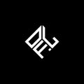 OFL letter logo design on black background. OFL creative initials letter logo concept. OFL letter design