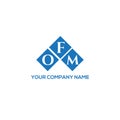 OFM letter logo design on WHITE background. OFM creative initials letter logo concept. OFM letter design Royalty Free Stock Photo