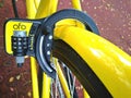 Ofo bike lock Royalty Free Stock Photo