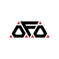 OFO triangle letter logo design with triangle shape. OFO triangle logo design monogram. OFO triangle vector logo template with red Royalty Free Stock Photo