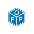 OFP letter logo design on black background. OFP creative initials letter logo concept. OFP letter design Royalty Free Stock Photo