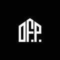 OFP letter logo design on BLACK background. OFP creative initials letter logo concept. OFP letter design.OFP letter logo design on Royalty Free Stock Photo
