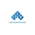 OFP letter logo design on WHITE background. OFP creative initials letter logo concept. OFP letter design Royalty Free Stock Photo