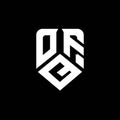 OFQ abstract monogram shield logo design on white background. Royalty Free Stock Photo