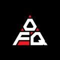 OFQ triangle letter logo design with triangle shape. OFQ triangle logo design monogram. OFQ triangle vector logo template with red Royalty Free Stock Photo