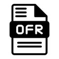 Ofr file icon. Audio format symbol Solid icons, Vector illustration. can be used for website interfaces, mobile applications and