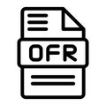 Ofr File type Icons. Audio Extension icon Outline Design. Vector Illustrations Royalty Free Stock Photo