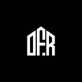 OFR letter logo design on BLACK background. OFR creative initials letter logo concept. OFR letter design.OFR letter logo design on