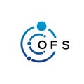 OFS letter technology logo design on white background. OFS creative initials letter IT logo concept. OFS letter design
