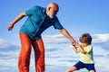 Often the childs misbehavior is simply an attempt to cope with some other problem. Grandfather helping hand. Child Royalty Free Stock Photo