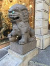 Chinatown`s Dragon Gate, guardian male lion, 4. Royalty Free Stock Photo