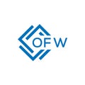 OFW letter logo design on white background. OFW creative circle letter logo concept. Royalty Free Stock Photo