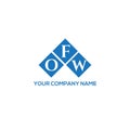OFW letter logo design on WHITE background. OFW creative initials letter logo concept. OFW letter design Royalty Free Stock Photo