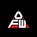 OFW triangle letter logo design with triangle shape. OFW triangle logo design monogram. OFW triangle vector logo template with red Royalty Free Stock Photo