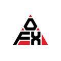 OFW triangle letter logo design with triangle shape. OFW triangle logo design monogram. OFW triangle vector logo template with red Royalty Free Stock Photo