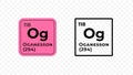 Oganesson, chemical element of the periodic table vector