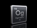 Oganesson Og, element symbol from periodic table series