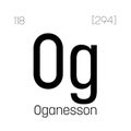 Oganesson, Og, periodic table element