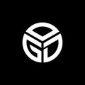 OGD letter logo design on black background. OGD creative initials letter logo concept. OGD letter design